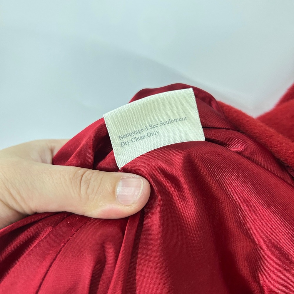 Hilary Radley Funnel Neck Alpaca Wool Swing Coat L Red Quiet Luxury - Picture 9 of 14